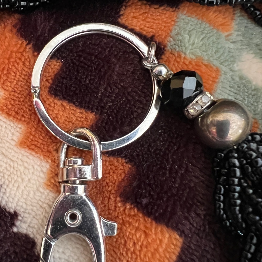 ❤️ Braided Lanyard Black Seed Beads Southwestern Native Ethnic Tribal - Picture 2 of 4